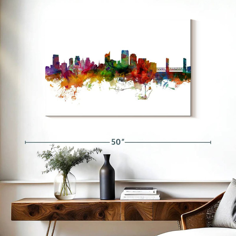 Skyline de Sirci Sacramento, Californie I, H 26 po x l 39 po