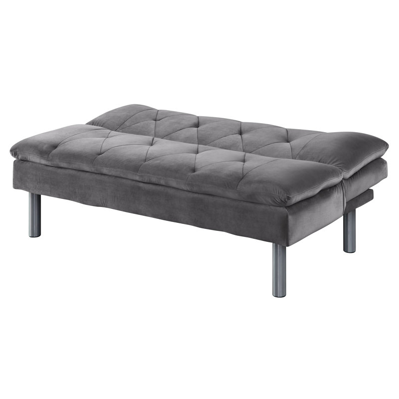 Karmac Grey and Chrome Tufted Adjustable Sofa