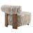 2-Pieces Zebra Strips Accent Chair With Cylindrical Back Chenille Upholstered Cozy Chair With Wood Frame Cute Chair For Living Room, Bedroom-123044675