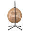 Fauteuil à œufs suspendu robuste avec support - PE rotin, gris + brun-667452765-667452764
