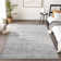 Tapis floral à motif de médaillon lavable à la machine (gris)
