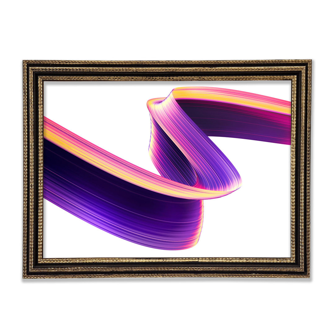 Gerahmtes Leinwandbild Purple Ribbon Swirl