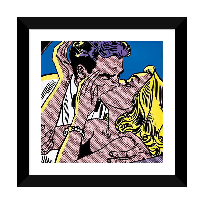«Kiss II» par Toni Sanchez - impression d'art graphique, H 16 po x l 16 po x p 1 po