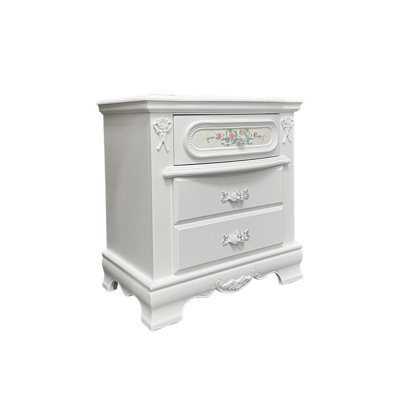 2-Drawer Nightstand with Floral Motifs