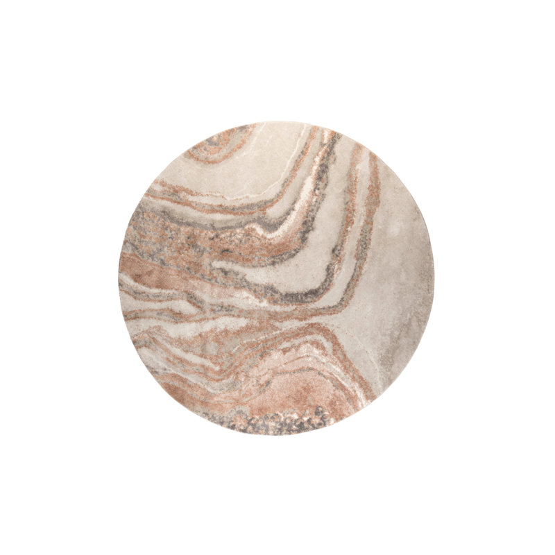 Solar Abstract Area Rug, Round 6'5"