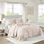 Courtepointe réversible à bords festonnés - rosé, 3, microfibre, rembourrage 90% coton, literie de charme 3 pièces, bord, doux au toucher