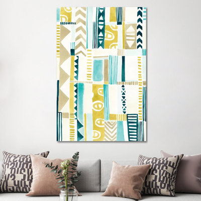 Tribal Patchwork I by June Erica Vess - Wrapped Canvas Painting