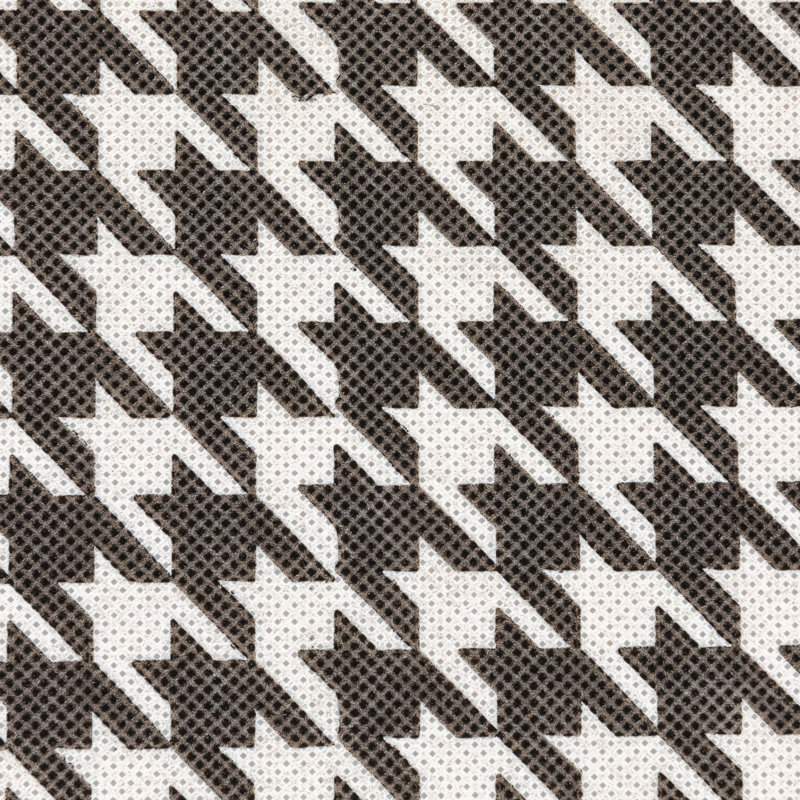 Ensemble de 6 bacs de rangement en tissu, pied-de-poule blanc et noir