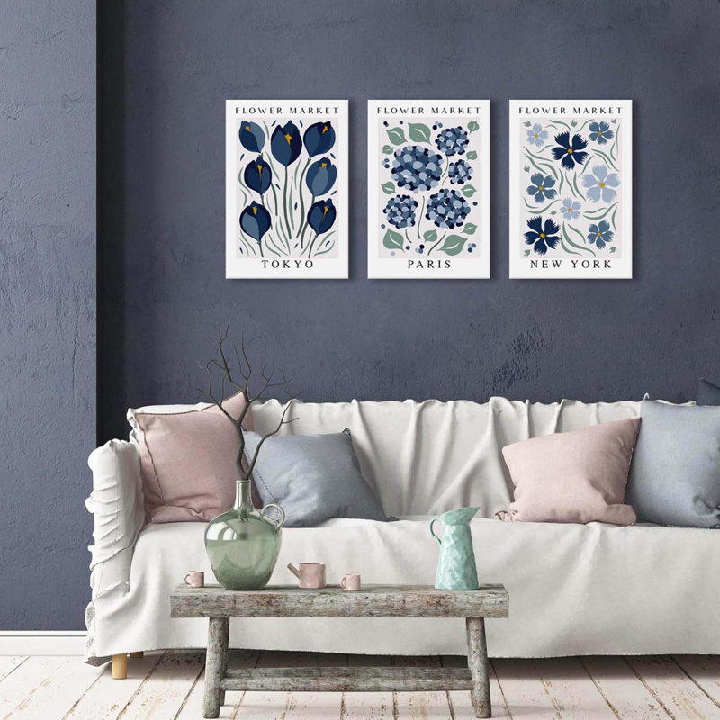 3 Piece Wrapped Canvas Print, 60 cm H x 40 cm W