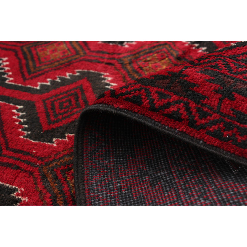 Tapis décoratif en laine noué à la main de conception unique 3 pi 5 po x 6 pi 3 po Bradbery