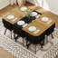 Ensemble de table de salle à manger moderne avec chaises en velours, noir et bois, conception compacte pour les petits espaces