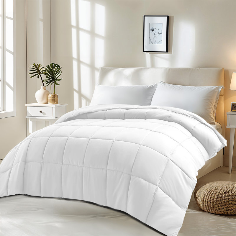 Machine Braided Comforter, White, California King Comforter