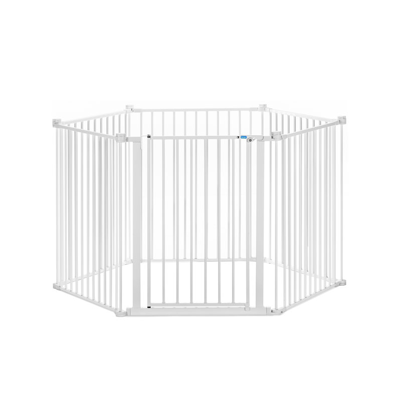 White Metal Convertible Pet Yard with Door