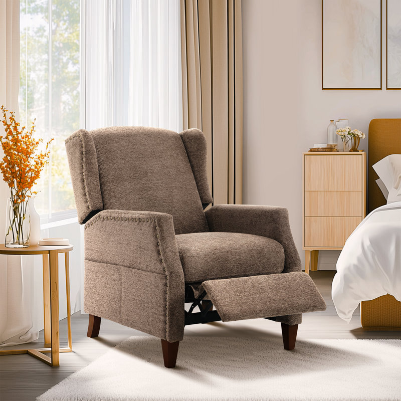 Fauteuil inclinable Kars, Chenille performance brun clair