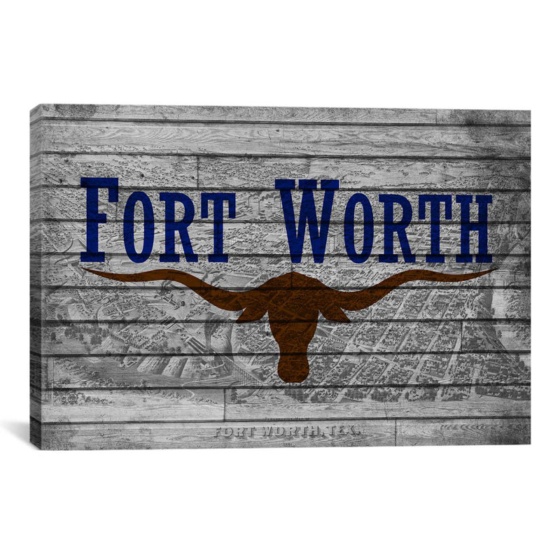 « fort », texas flag-grunge rétro, impression sur toile, H 26 po x l 40 po x P 1,5 po