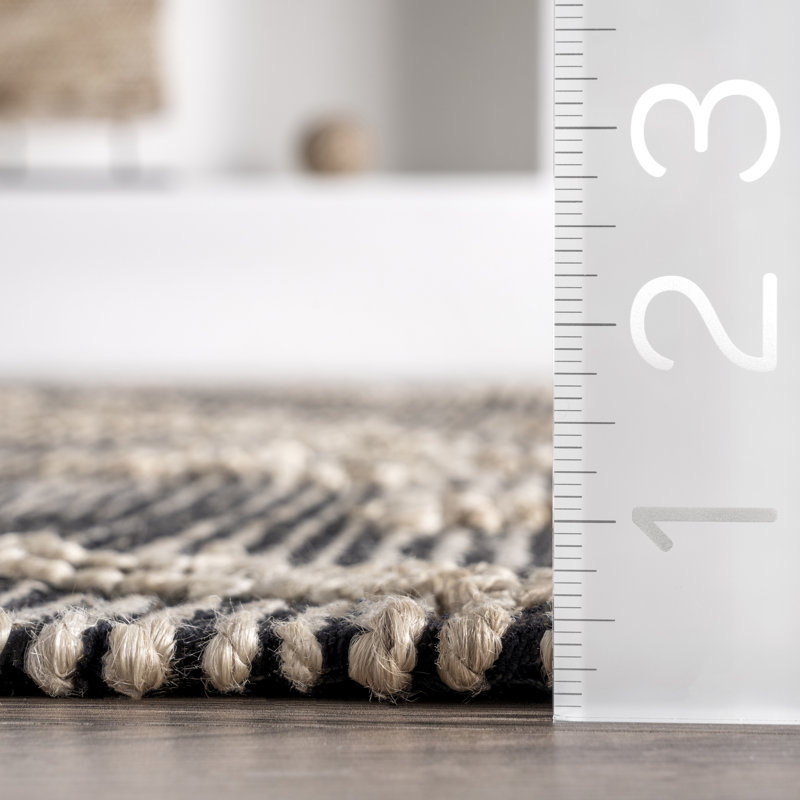 Tapis beige en jute / coton touffeté à la main Foley, Rectangle 3 pi x 5 pi