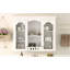 Armoire à pharmacie murale, armoire de salle de bain murale avec 2 portes en verre, armoire de rangement au-dessus de la toilette avec beaucoup de rangement
