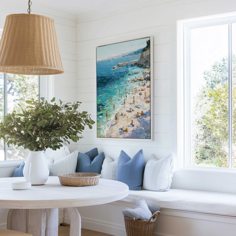 Impression sur toile Azzuro Cove, 8 po x 12 po, Cadre flottant en chrome poli