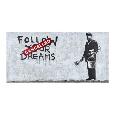 Banksy's Optimist Hand -Painted Acrylic Painting
