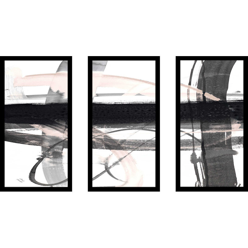 «Urban Vibe With Blush II», reproduction de peinture à l'aquarelle, L 52,5 po x H 33,5 po x P 1 po