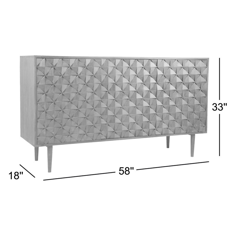 Pablo 58'' W Solid Wood Sideboard, Brown
