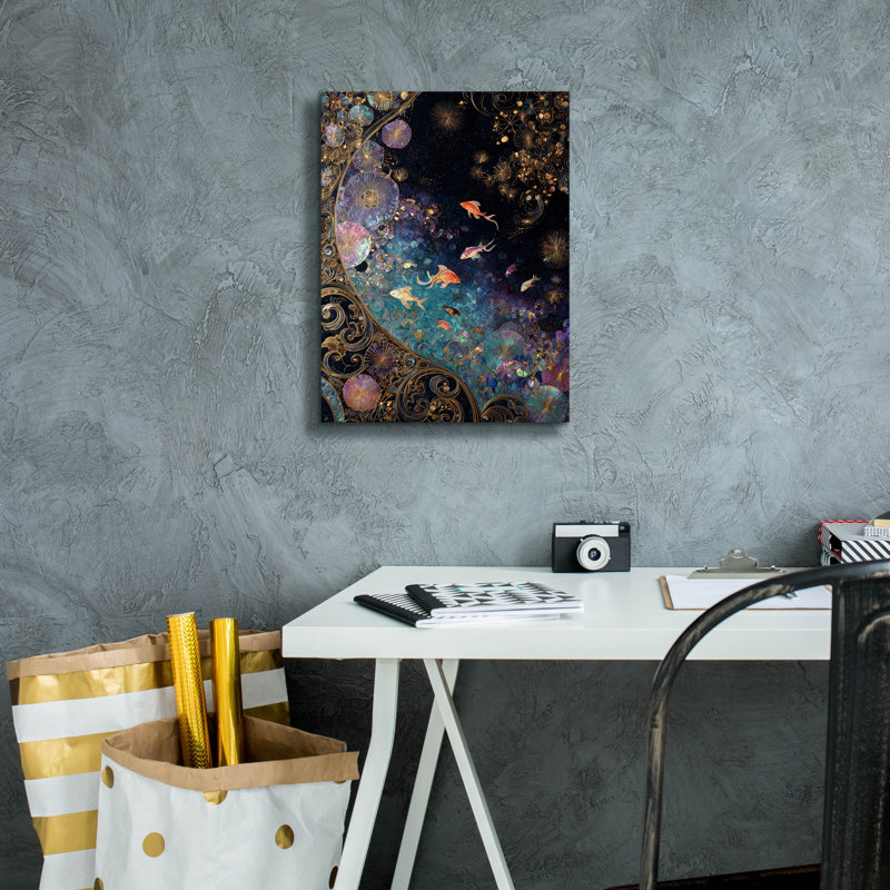  «Koi Galaxy» par Rich Monet, art mural sur toile, 12 po x 16 po, H 16 po x l 12 po