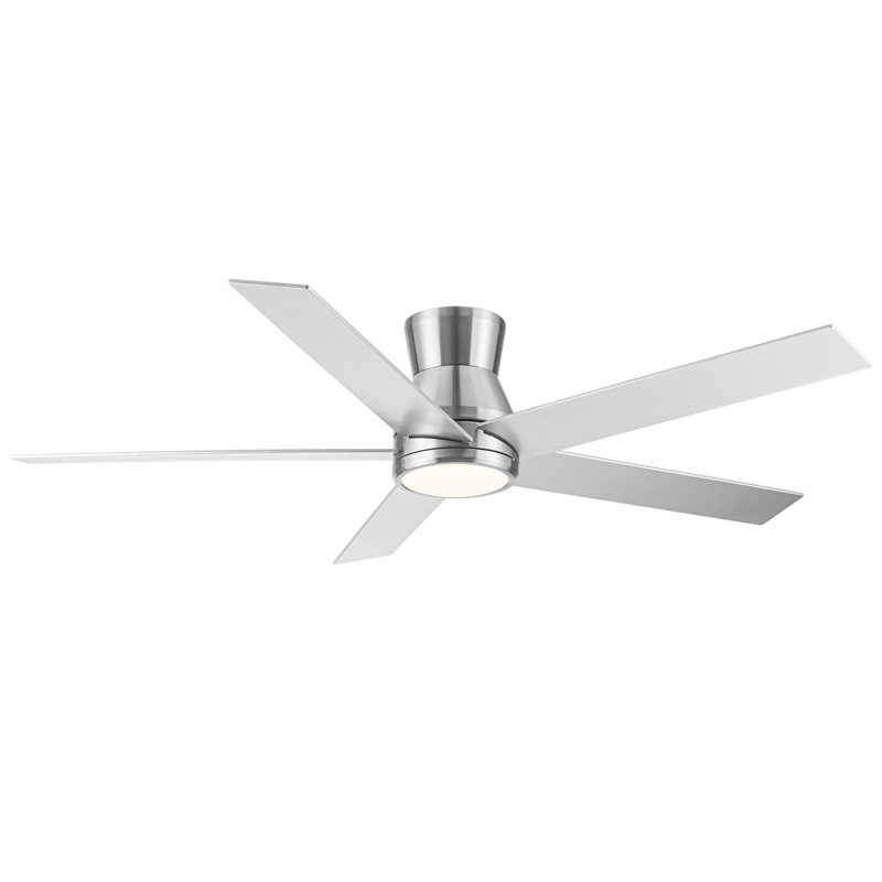 52" Brushed Nickel Lowe Profile Ceiling Fan with Light