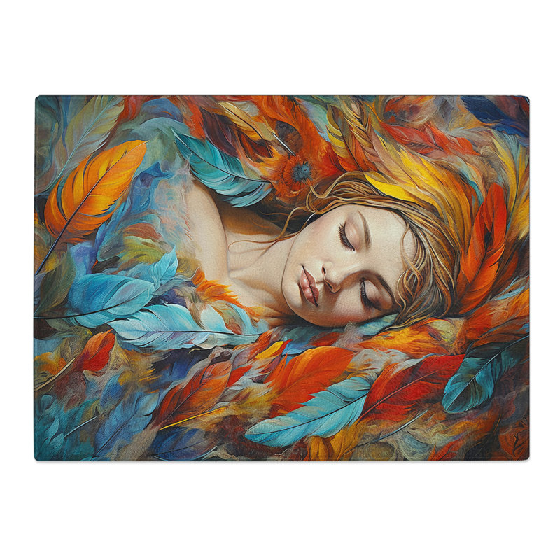 Feather Woman No.1  Glass Chopping Board