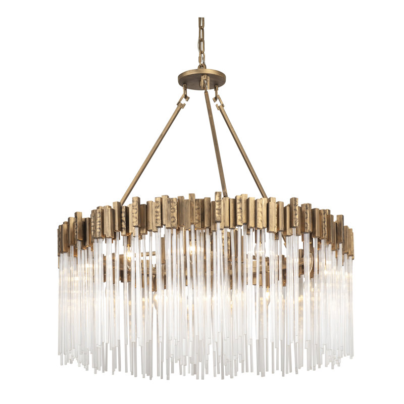 Lustre classique unique à 12 lumières Matrix, Havane doré