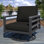 Chaise berçante d'extérieur en métal avec coussin Sunbrella Townsend
