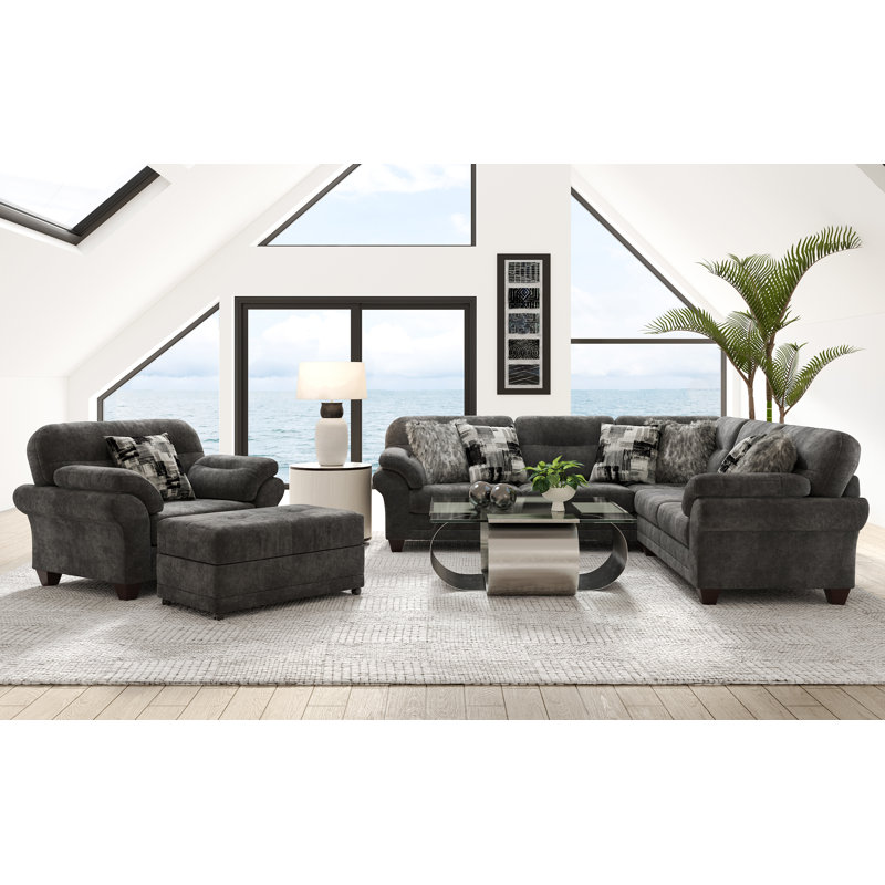 Dabydeen Corner Sectional, Black