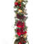Guirlande de Noël artificielle 9 pi avec lumières - Magnolia rouge