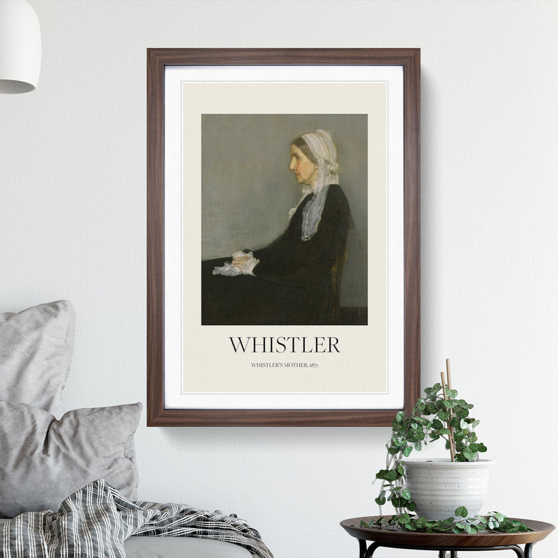 Artists Mother Vol.2 by James Mcneill Whistler - Picture Frame Graphic Art, 48cm H x 36cm W x 2cm D, Walnut Framed