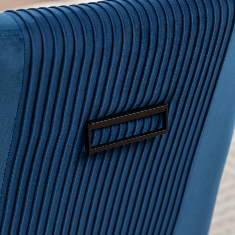 Chaise d'appoint en velours Seymore, Marine