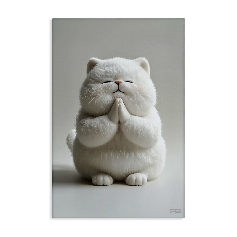 «Fluffy Praying Cat» par Roozbeh Bahramali, H 30 po x l 20 po