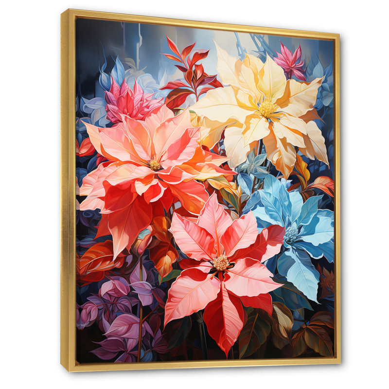 Symphonie chromatique sur toile de Boins, H 40 po x l 30 po x P 1,5 po, Cadre flottant doré