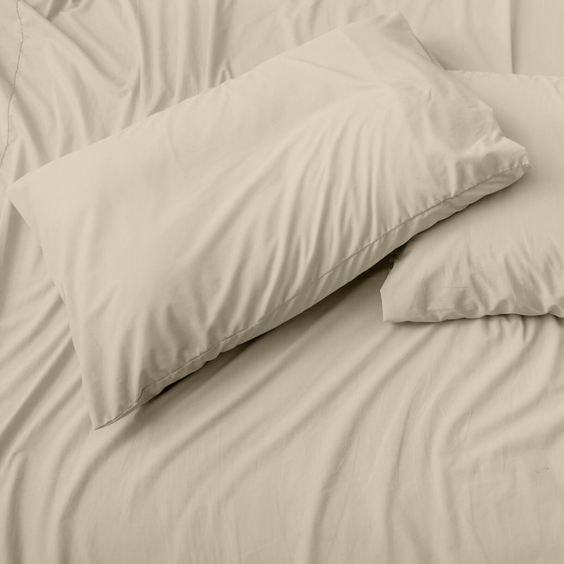 Ensemble de draps en microfibre Gagnier, Crème, Grand