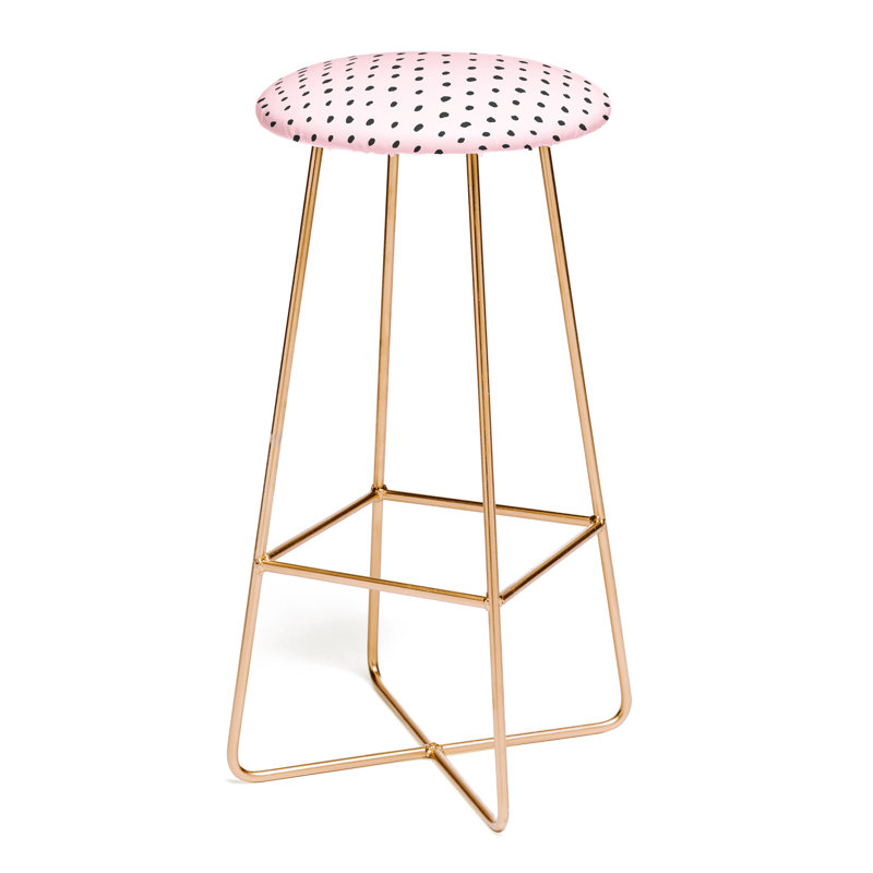 Tabouret de comptoir 25 po Ninola, Pois roses / noirs