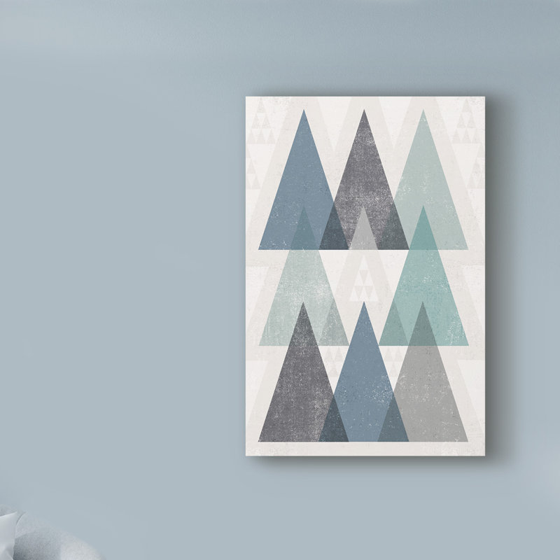 «Mod Triangles IV Blue», art sur toile, H 47 po x l 30 po x P 2 po