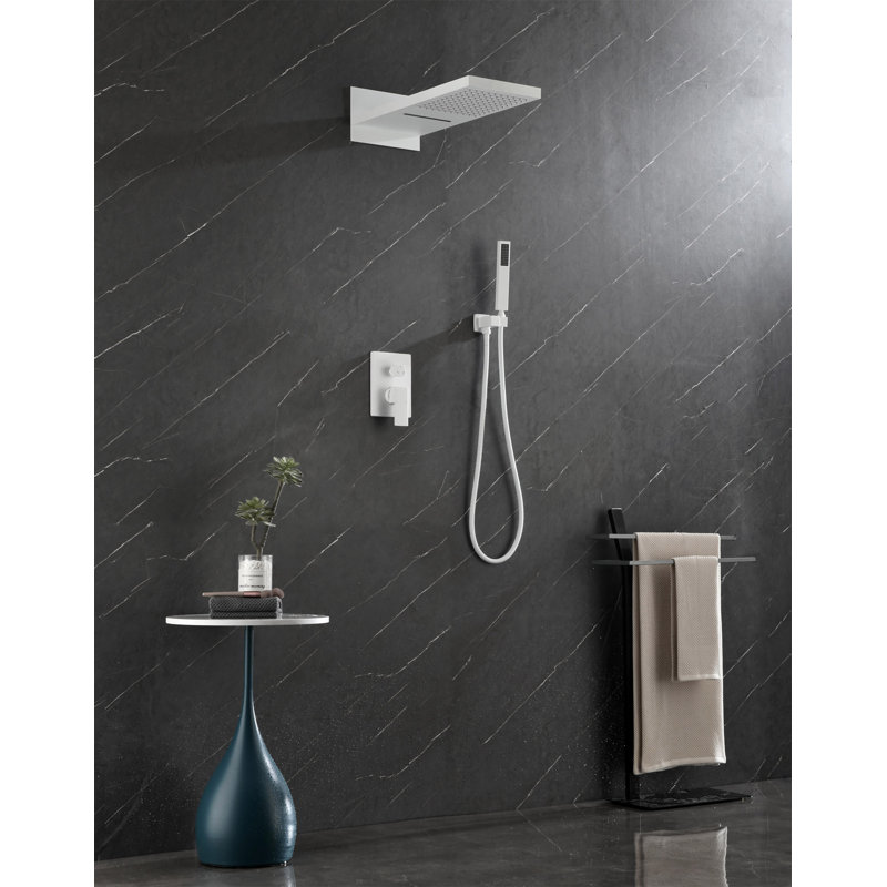 Système de douche, pomme de douche cascade avec douche à main, ensemble de robinet de douche mural pour salle de bain
