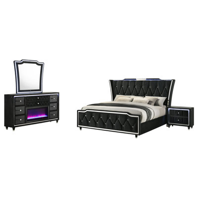 Schum 4-Piece Queen Bedroom Set Black