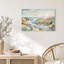 Paysage de canyon turquoise et orange avec oiseau, tableau sur toile-1009223603