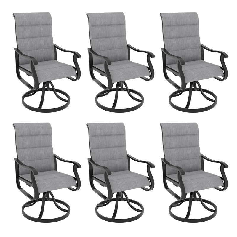 Ensemble de 6 chaises de patio Derrald, Gris clair