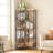 Corner Bookshelf, 5-Tier L-Shaped Bookcase, Industrial Open Display Shelf Tall Storage Organizer