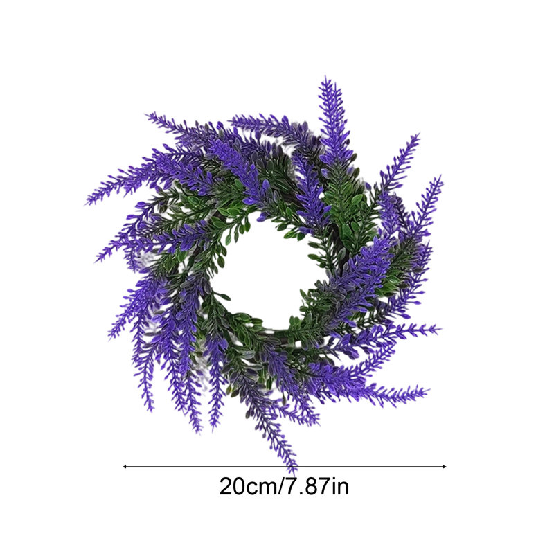  Faux fleurs artificielles pour la décoration intérieure Fleur de Pâques artificielle Couronne de lavande Pendentif couronne de printemps Printemps Fenêtre Herbe Couronne de plantes artificielles et décoration florale