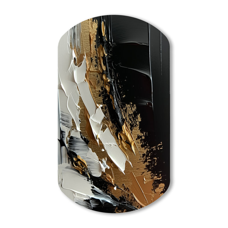 Cecile - Art mural asymétrique en métal à forme cylindrique abstraite, H 31 po x l 19 po
