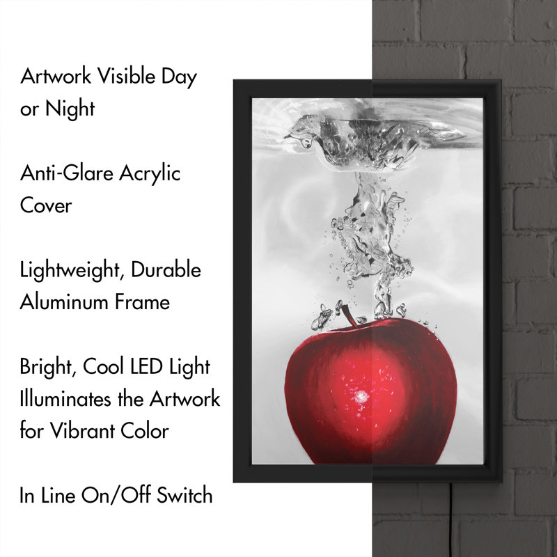 « Red Apple Splash » par Roderick Stevens, reproduction de photo sur acrylique