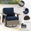 Ensemble de conversation d'extérieur 3 pièces avec chaises berçantes pivotantes en osier et table d'appoint-120539313
