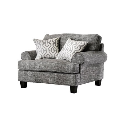 53.4" W Transitional Chair, Gray