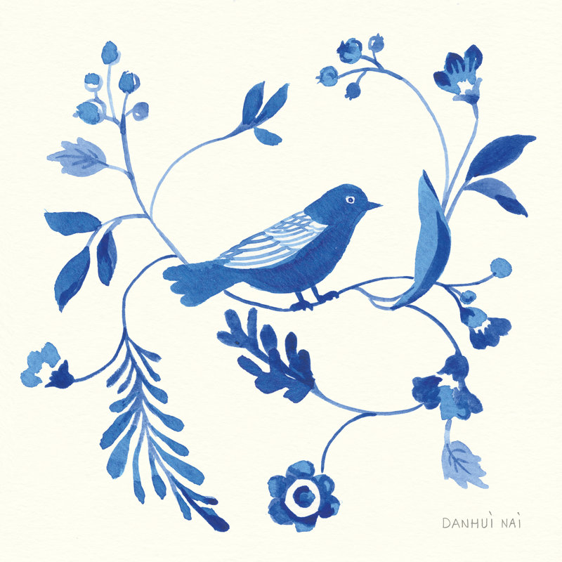 «Songbird Celebration II» par Danhui Nai, reproduction d'art sur toile tendue, H 20 po x l 20 po